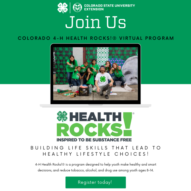 Colorado 4-H Health Rocks! – Colorado 4-H Youth Development is part of