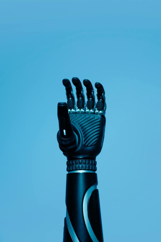 Close-up of a robotic hand